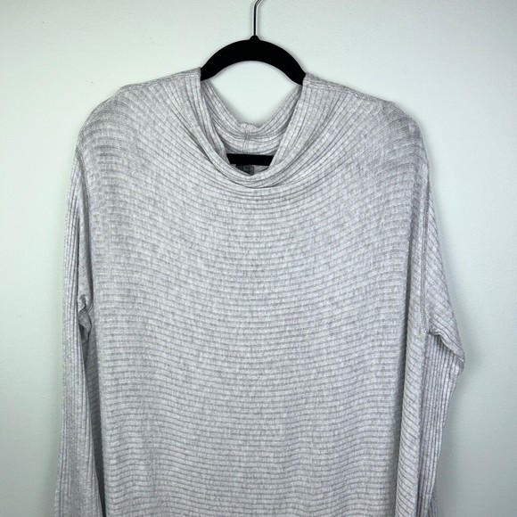 We the Free People Lover Rib Knit Split Back Pullover Gray Sweater Lightweight L - Picture 4 of 15